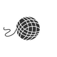 ícone de glifo de punho de fio de tricô. bola de fio de lã. símbolo de silhueta. espaço negativo. ilustração vetorial isolada vetor