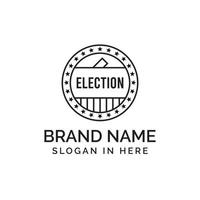 ilustração de design de vetor de ícone de logotipo de distintivo de eleição