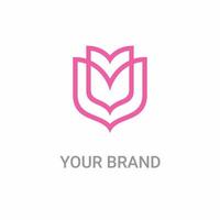 logotipo rosa feminino em forma de flores coloridas, perfeito para empresas de boutique, serviços de maquiagem ou beleza vetor