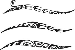 conjunto de desenho de tatuagem maori. ornamento oriental decorativo étnico. arte tatuagem tribal. desenho vetorial de uma tatuagem maori. vetor