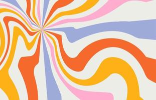 fundos de linha de arco-íris de onda ácida no estilo hippie dos anos 1970 e 1960. padrões de papel de parede de carnaval retrô vintage 70s 60s groove. coleção de fundo de pôster psicodélico. ilustração de desenho vetorial