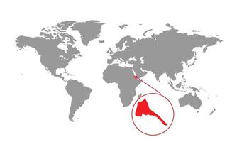 foco do mapa da eritreia. mapa do mundo isolado. isolado no fundo branco. ilustração vetorial. vetor