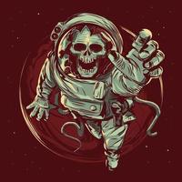 astronauta morto, espaço do crânio vetor