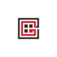 vetor de logotipo de janelas geométricas quadradas de letra abstrata ge