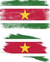 bandeira do suriname em estilo grunge vetor