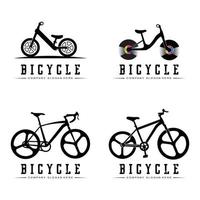 vetor de ícone de logotipo de bicicleta, veículo para esportes, corrida, casual, downhill, modelo retro