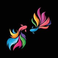 design de ícone de logotipo de peixe guppy colorido atraente, adequado para impressão de tela, adesivos, empresas, banners vetor