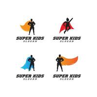 logotipo de vetor de ícone de super-herói de crianças simples