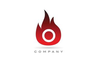 o design de logotipo de letra do alfabeto chamas de fogo vermelho. modelo de ícone criativo para negócios e empresa vetor