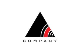 um design de ícone de logotipo de letra de alfabeto geométrico preto e vermelho. modelo criativo para negócios e empresa vetor