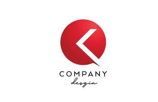 ícone de logotipo de letra do alfabeto vermelho k com design de círculo. modelo criativo para empresa e negócios