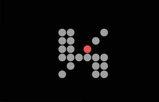 x design de logotipo de ícone de letra do alfabeto cinza vermelho pontilhado. modelo criativo para negócios e empresa com ponto vetor