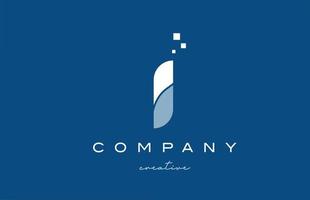 i design de ícone do logotipo da letra do alfabeto. modelo criativo azul branco para negócios e empresas vetor