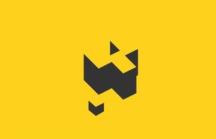 logotipo de ícone de letra amarelo preto y alfabeto com design de sombra. modelo criativo para empresa e negócios vetor