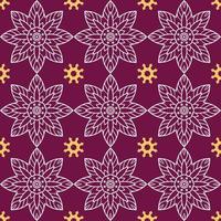 design de padrão floral sem costura tradicional batik vetor