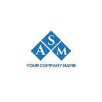 design de logotipo de carta asm em fundo branco. conceito de logotipo de letra de iniciais criativas asm. design de carta asm. vetor