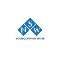 conceito de logotipo de letra de iniciais criativas nsw. nsw carta design.nsw carta logo design em fundo branco. conceito de logotipo de letra de iniciais criativas nsw. design de letra nsw. vetor