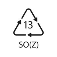 símbolo de reciclagem de bateria 13 so z. ilustração vetorial vetor