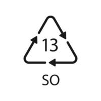 símbolo de reciclagem de bateria 13 assim. ilustração vetorial