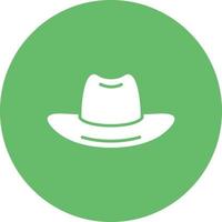 ícone de fundo de círculo de glifo de chapéu de cowboy vetor