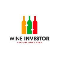 design de logotipo de ilustração de negócios de investimento em vinho vetor