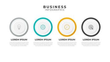 apresentação modelo de infográfico de negócios com 4 opções. ilustração vetorial. vetor