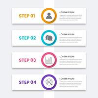 elemento de design infográfico de linha do tempo e opções de número. conceito de negócio com 4 etapas. pode ser usado para layout de fluxo de trabalho, diagrama, relatório anual, web design. modelo de negócios de vetor para apresentação.