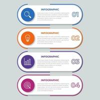 apresentação modelo de infográfico de negócios com 4 opções. ilustração vetorial. vetor