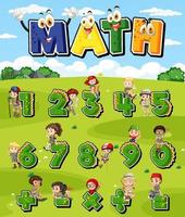 contando o número de 0 a 9 e símbolos matemáticos