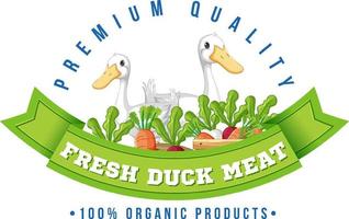 design de logotipo com patos e legumes vetor