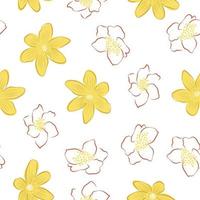 design de padrão sem emenda de flores tropicais modernas. sem costura padrão com flores e folhas da primavera. fundo desenhado à mão. padrão floral para papel de parede ou tecido. azulejo botânico. vetor