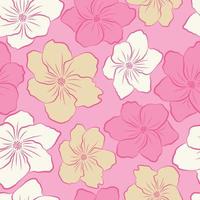 design de padrão sem emenda de flores tropicais modernas. sem costura padrão com flores e folhas da primavera. fundo desenhado à mão. padrão floral para papel de parede ou tecido. azulejo botânico. vetor