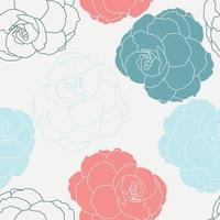 design de padrão sem emenda de flores rosas tropicais modernas. sem costura padrão com flores e folhas da primavera. fundo desenhado à mão. padrão floral para papel de parede ou tecido. azulejo botânico. vetor