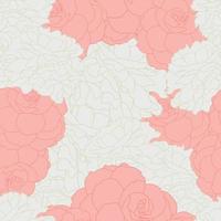 design de padrão sem emenda de flores rosas tropicais modernas. sem costura padrão com flores e folhas da primavera. fundo desenhado à mão. padrão floral para papel de parede ou tecido. azulejo botânico. vetor