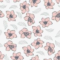 design de padrão sem emenda de flores tropicais modernas. sem costura padrão com flores e folhas da primavera. fundo desenhado à mão. padrão floral para papel de parede ou tecido. azulejo botânico. vetor