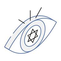 ícone de olho mágico em estilo isométrico vetor