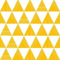 sem costura padrão geométrico desenhado à mão com amarelo listrado em triângulos. vetor