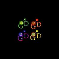 logotipo multicolor criativo gd, monograma de logotipo gd para empresa.