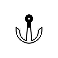 âncora, modelo de logotipo de ilustração de vetor de ícone de linha sólida de porta. adequado para muitos propósitos.