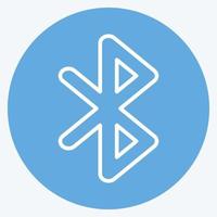ícone bluetooth. adequado para o símbolo de aplicativos móveis. estilo de olhos azuis. design simples editável. vetor de modelo de design. ilustração de símbolo simples