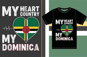 meu coração, meu país, minha dominica.typography vector design