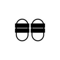 sandália, calçado, chinelo, modelo de logotipo de ilustração vetorial de ícone de linha sólida de flip-flop. adequado para muitos propósitos. vetor