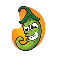 personagem de desenho animado de pimenta jalapeno vetor
