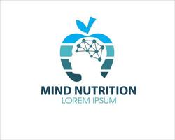designs de logotipo de nutrição mental vetor minimalista simples moderno para ícone e símbolo