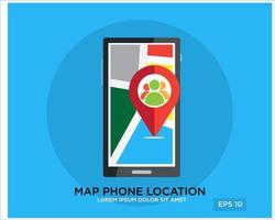 mapear a localização do telefone simples vetor plano moderno