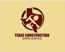 design de logotipo de construção do texas simples e moderno para restauração de imóveis vetor