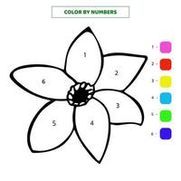 cor desenhada à mão flor de doodle bonito por números. ilustração vetorial. vetor