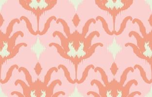 motivo pastel rosa étnico ikat uzbeque. padrão kasuri sem costura em estilo tribal, bordado popular, mexicano, indiano, peru. impressão de ornamento de arte geométrica peruana. design texturizado para tapete, tecido. vetor