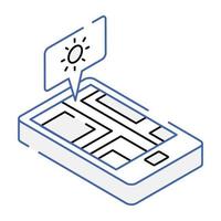 ícone isométrico moderno da localização do mapa vetor