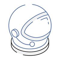 um ícone isométrico de capacete espacial está disponível para uso premium vetor